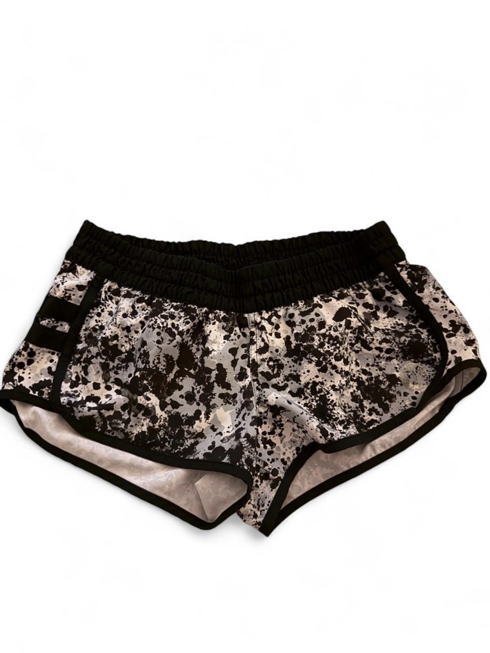 Hurley Women’s Black & White Printed Athletic Running Shorts